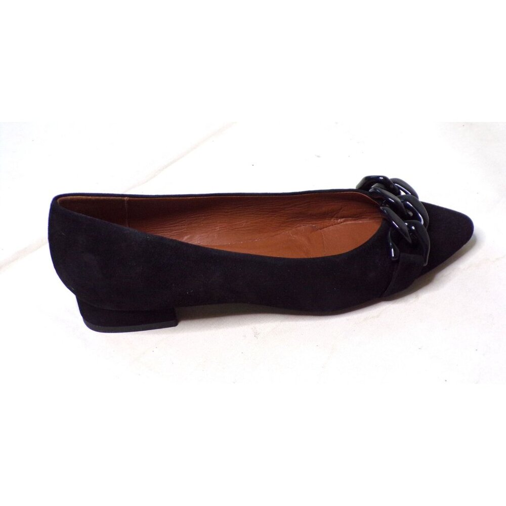 🆕 AQUATALIA Palina Pointed Toe Chain Loafer Flat Shoes 8 Black - Picture 10 of 12